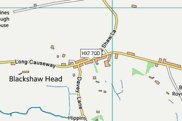 HX7 7QD map - OS VectorMap District (Ordnance Survey)