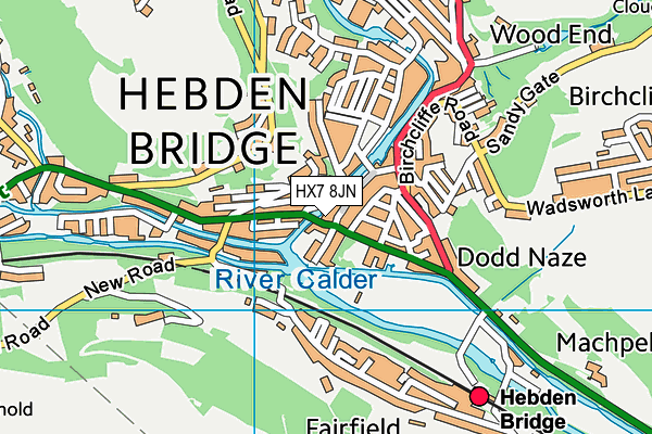 HX7 8JN map - OS VectorMap District (Ordnance Survey)