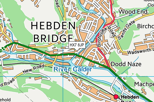 HX7 8JP map - OS VectorMap District (Ordnance Survey)