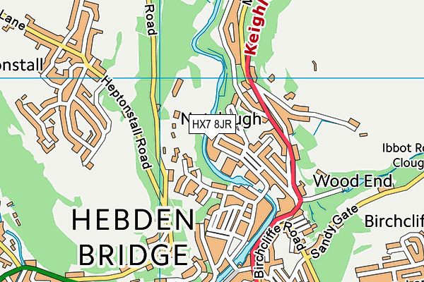 HX7 8JR map - OS VectorMap District (Ordnance Survey)