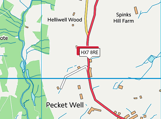 HX7 8RE map - OS VectorMap District (Ordnance Survey)