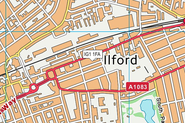 IG1 1FA map - OS VectorMap District (Ordnance Survey)