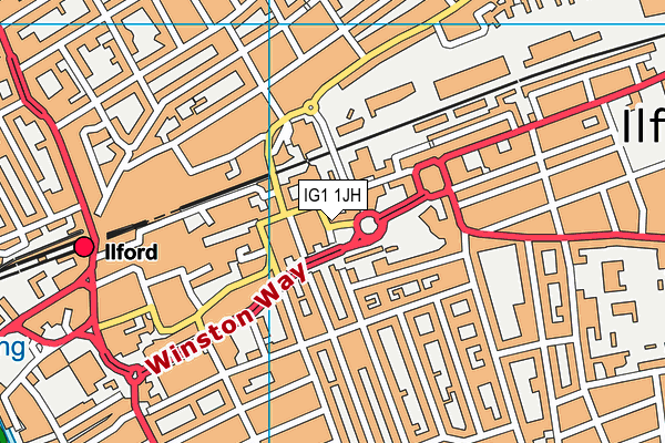IG1 1JH map - OS VectorMap District (Ordnance Survey)