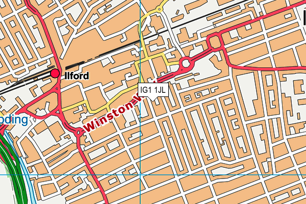 IG1 1JL map - OS VectorMap District (Ordnance Survey)