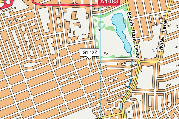 IG1 1XZ map - OS VectorMap District (Ordnance Survey)