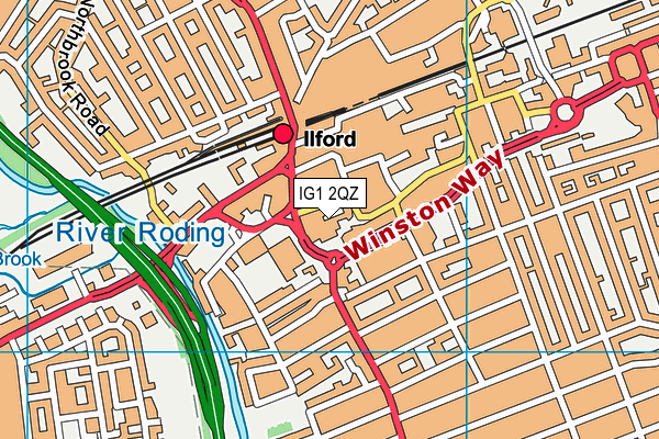 IG1 2QZ map - OS VectorMap District (Ordnance Survey) IG1 2QZ map - OS VectorMap District (Ordnance Survey)