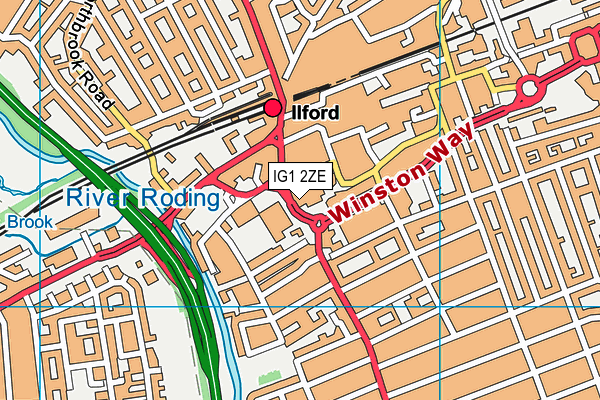 IG1 2ZE map - OS VectorMap District (Ordnance Survey) IG1 2ZE map - OS VectorMap District (Ordnance Survey)