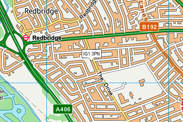IG1 3PN map - OS VectorMap District (Ordnance Survey)