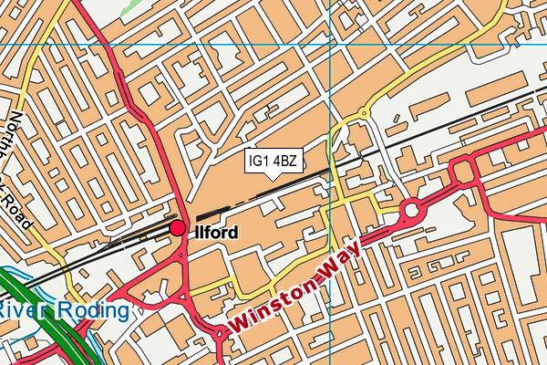 IG1 4BZ map - OS VectorMap District (Ordnance Survey) IG1 4BZ map - OS VectorMap District (Ordnance Survey)
