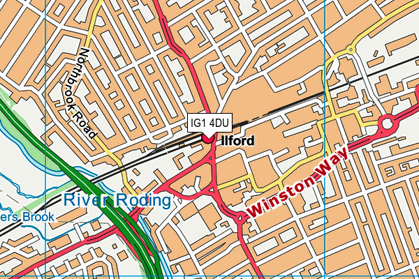 IG1 4DU map - OS VectorMap District (Ordnance Survey)