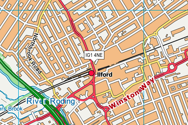IG1 4NE map - OS VectorMap District (Ordnance Survey) IG1 4NE map - OS VectorMap District (Ordnance Survey)