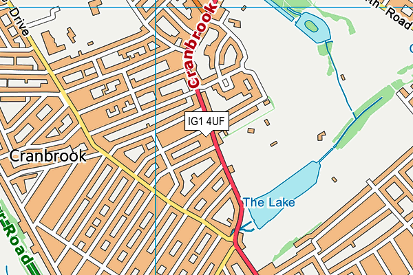 IG1 4UF map - OS VectorMap District (Ordnance Survey)