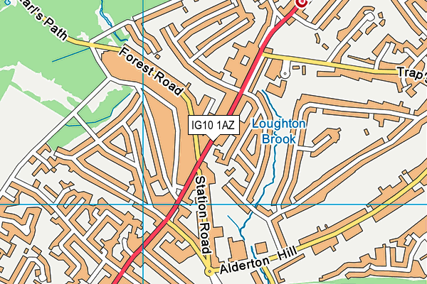IG10 1AZ map - OS VectorMap District (Ordnance Survey) IG10 1AZ map - OS VectorMap District (Ordnance Survey)