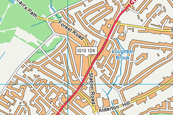IG10 1DX map - OS VectorMap District (Ordnance Survey) IG10 1DX map - OS VectorMap District (Ordnance Survey)