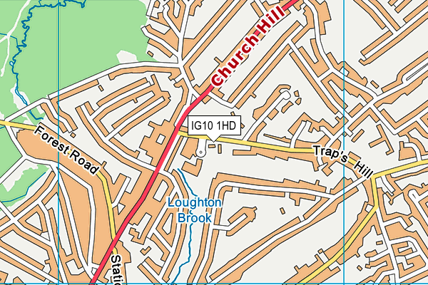 IG10 1HD map - OS VectorMap District (Ordnance Survey)