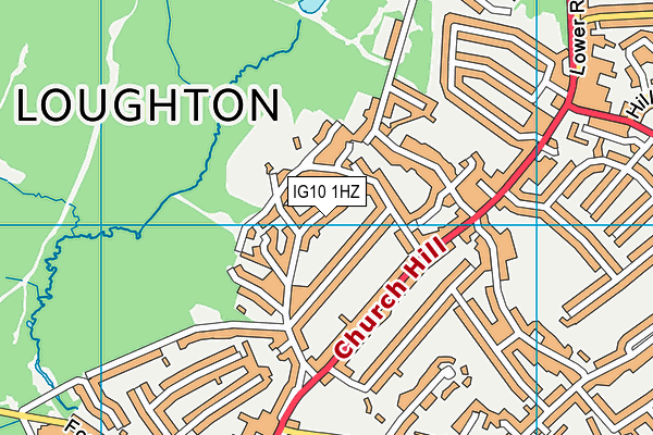 IG10 1HZ map - OS VectorMap District (Ordnance Survey)