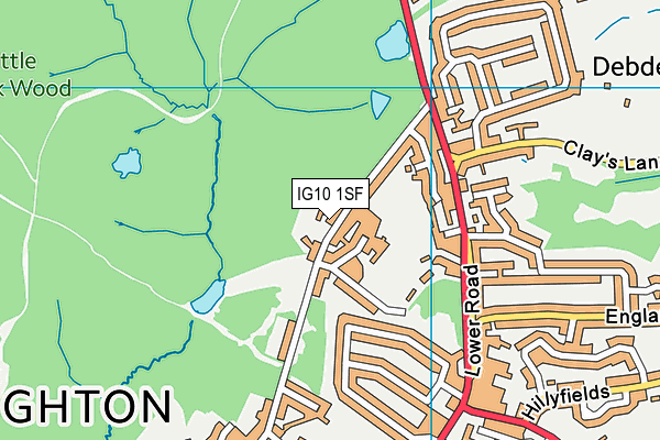 IG10 1SF map - OS VectorMap District (Ordnance Survey)