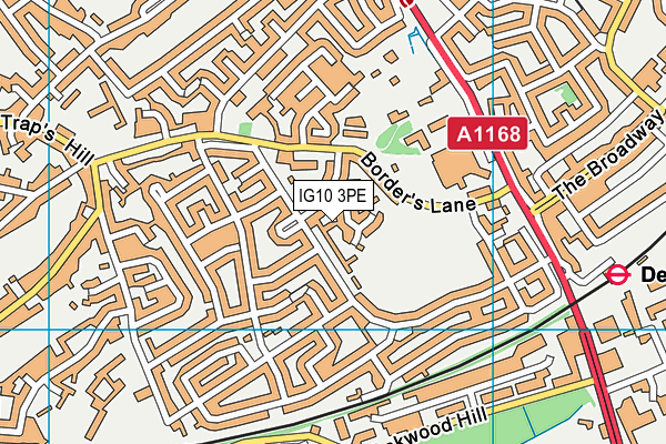 IG10 3PE map - OS VectorMap District (Ordnance Survey)