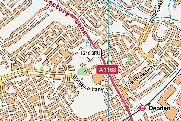 IG10 3RU map - OS VectorMap District (Ordnance Survey)