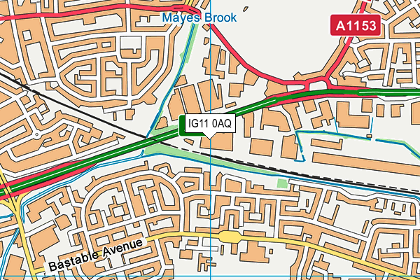 IG11 0AQ map - OS VectorMap District (Ordnance Survey)