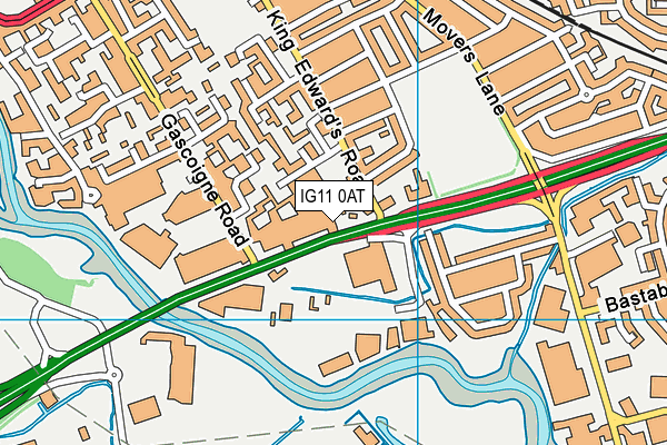 IG11 0AT map - OS VectorMap District (Ordnance Survey)