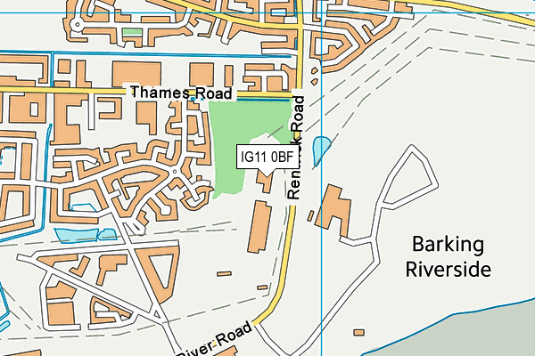 IG11 0BF map - OS VectorMap District (Ordnance Survey) IG11 0BF map - OS VectorMap District (Ordnance Survey)