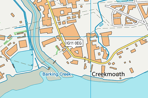 IG11 0EG map - OS VectorMap District (Ordnance Survey)