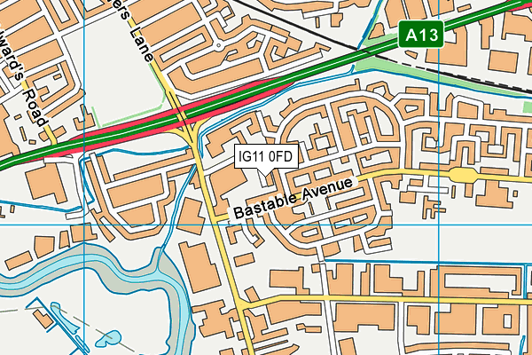 IG11 0FD map - OS VectorMap District (Ordnance Survey) IG11 0FD map - OS VectorMap District (Ordnance Survey)