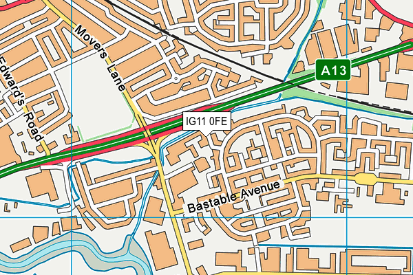 IG11 0FE map - OS VectorMap District (Ordnance Survey) IG11 0FE map - OS VectorMap District (Ordnance Survey)