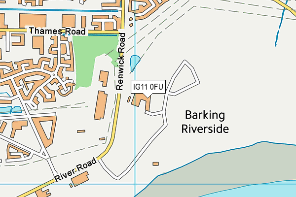 IG11 0FU map - OS VectorMap District (Ordnance Survey) IG11 0FU map - OS VectorMap District (Ordnance Survey)