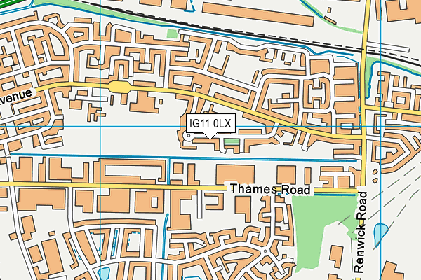IG11 0LX map - OS VectorMap District (Ordnance Survey) IG11 0LX map - OS VectorMap District (Ordnance Survey)