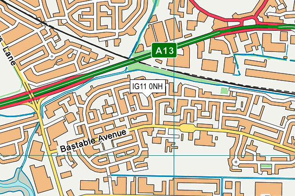 IG11 0NH map - OS VectorMap District (Ordnance Survey)