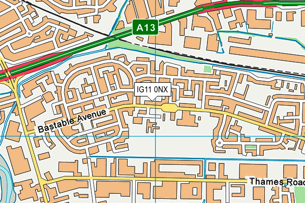 IG11 0NX map - OS VectorMap District (Ordnance Survey) IG11 0NX map - OS VectorMap District (Ordnance Survey)
