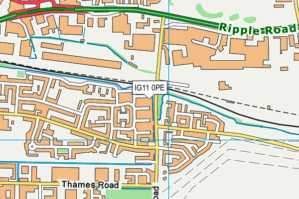 IG11 0PE map - OS VectorMap District (Ordnance Survey) IG11 0PE map - OS VectorMap District (Ordnance Survey)
