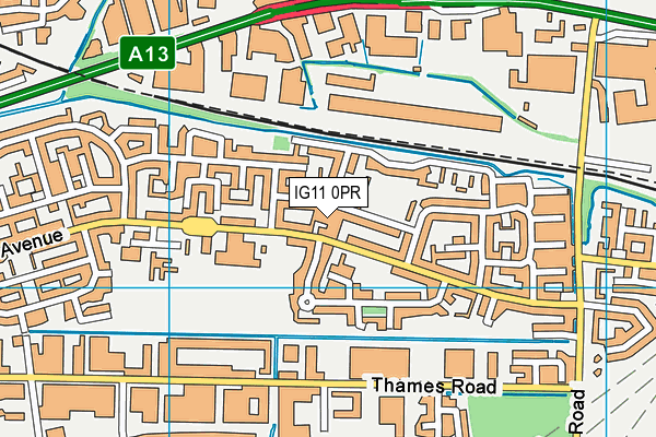 IG11 0PR map - OS VectorMap District (Ordnance Survey) IG11 0PR map - OS VectorMap District (Ordnance Survey)