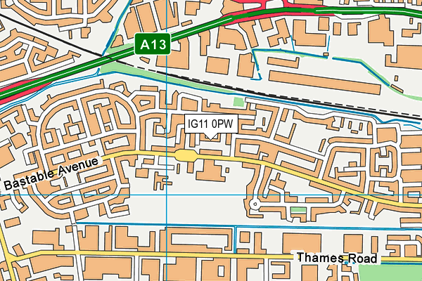 IG11 0PW map - OS VectorMap District (Ordnance Survey) IG11 0PW map - OS VectorMap District (Ordnance Survey)