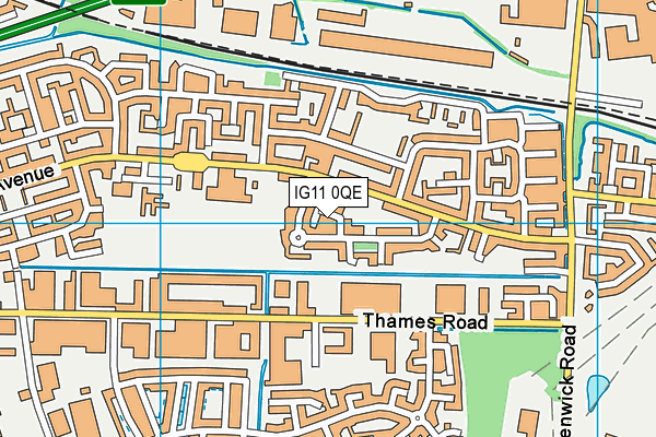 IG11 0QE map - OS VectorMap District (Ordnance Survey) IG11 0QE map - OS VectorMap District (Ordnance Survey)