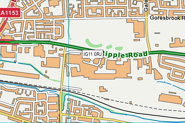 IG11 0RJ map - OS VectorMap District (Ordnance Survey) IG11 0RJ map - OS VectorMap District (Ordnance Survey)