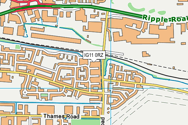 IG11 0RZ map - OS VectorMap District (Ordnance Survey) IG11 0RZ map - OS VectorMap District (Ordnance Survey)