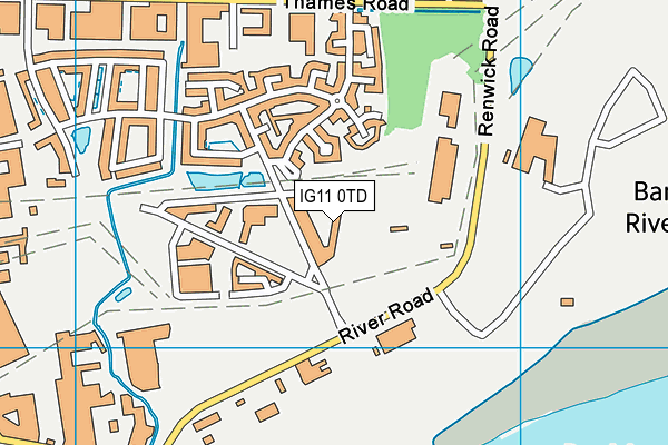 IG11 0TD map - OS VectorMap District (Ordnance Survey) IG11 0TD map - OS VectorMap District (Ordnance Survey)