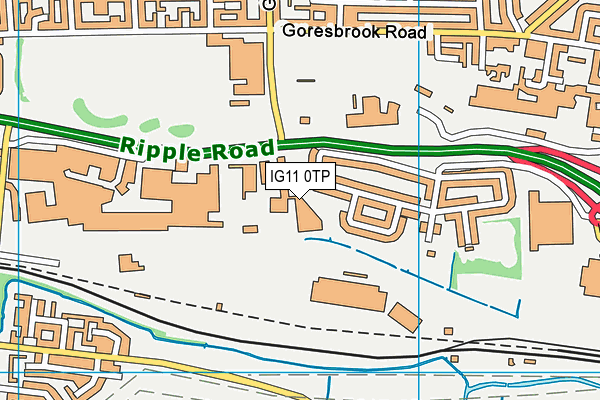 IG11 0TP map - OS VectorMap District (Ordnance Survey)