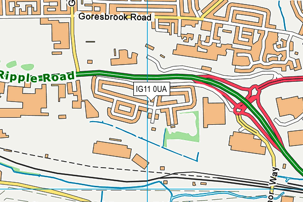 IG11 0UA map - OS VectorMap District (Ordnance Survey)