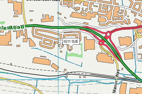 IG11 0UE map - OS VectorMap District (Ordnance Survey)