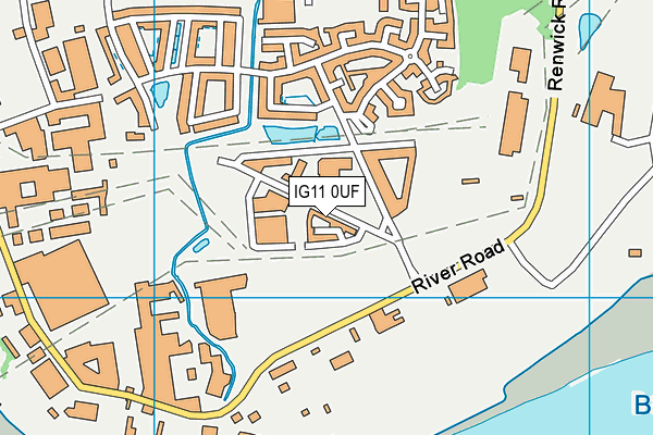 IG11 0UF map - OS VectorMap District (Ordnance Survey) IG11 0UF map - OS VectorMap District (Ordnance Survey)