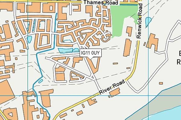IG11 0UY map - OS VectorMap District (Ordnance Survey) IG11 0UY map - OS VectorMap District (Ordnance Survey)