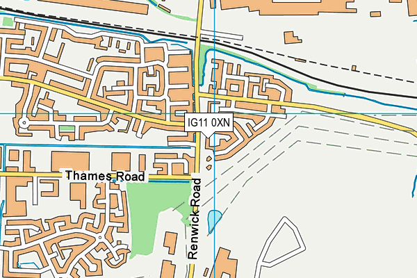 IG11 0XN map - OS VectorMap District (Ordnance Survey) IG11 0XN map - OS VectorMap District (Ordnance Survey)