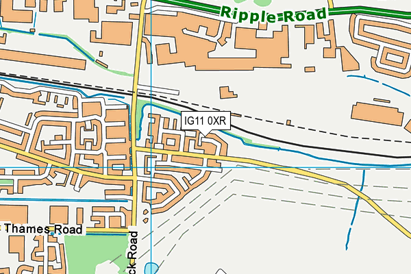 IG11 0XR map - OS VectorMap District (Ordnance Survey)