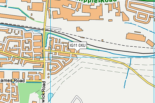 IG11 0XU map - OS VectorMap District (Ordnance Survey)