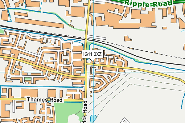 IG11 0XZ map - OS VectorMap District (Ordnance Survey) IG11 0XZ map - OS VectorMap District (Ordnance Survey)