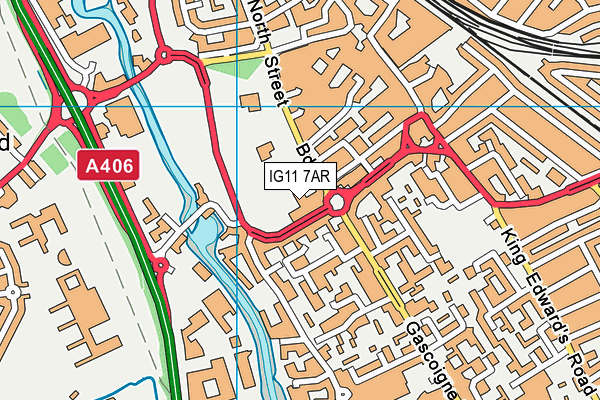 IG11 7AR map - OS VectorMap District (Ordnance Survey) IG11 7AR map - OS VectorMap District (Ordnance Survey)